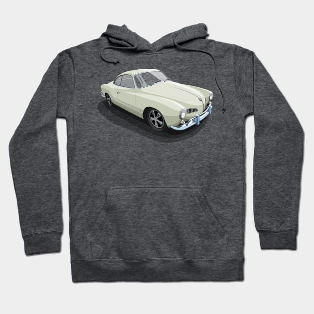 karmann ghia in beige Hoodie by candcretro